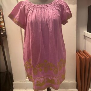 Pink Dress with Gold Embroidery Uncle Frank brand NWT
